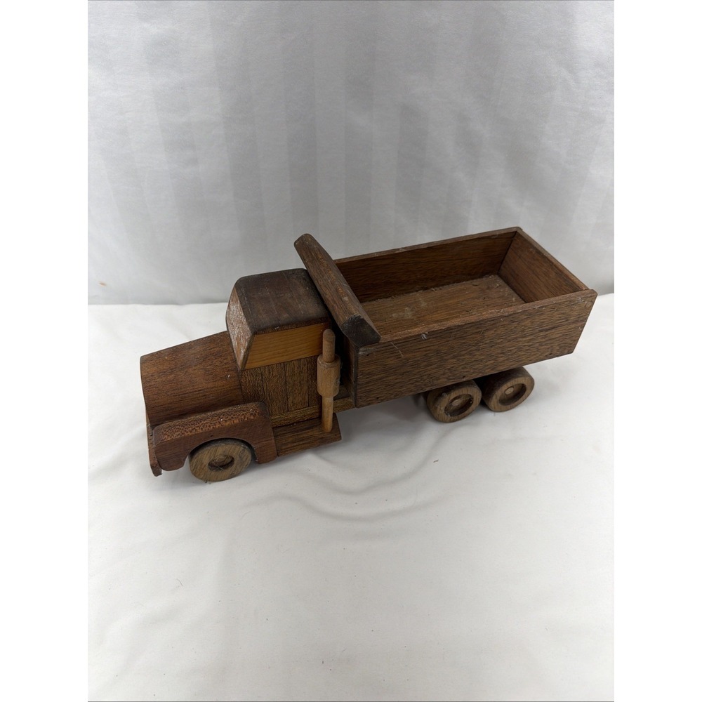 Vintage Handcrafted Wooden Truck Made On Skid Row In Los Angeles, 16" X 5"